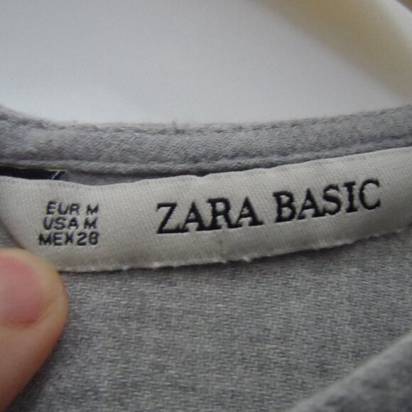 Zara Grey Embroidered Mini Dress- size M - Picture 5 of 7
